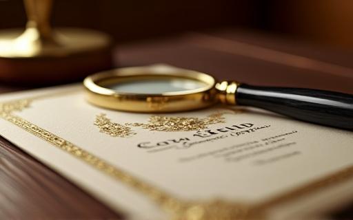 Close up of luxury art appraisal tools on a desk