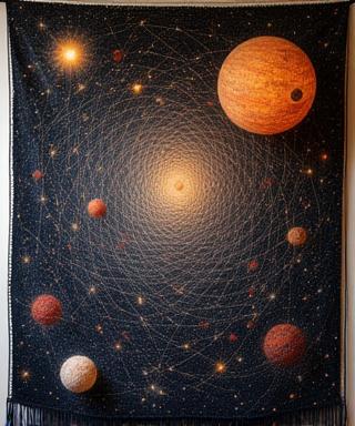 Woven tapestry reflecting stars