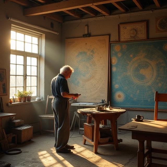 Artist Clarencio Khorrami in his studio